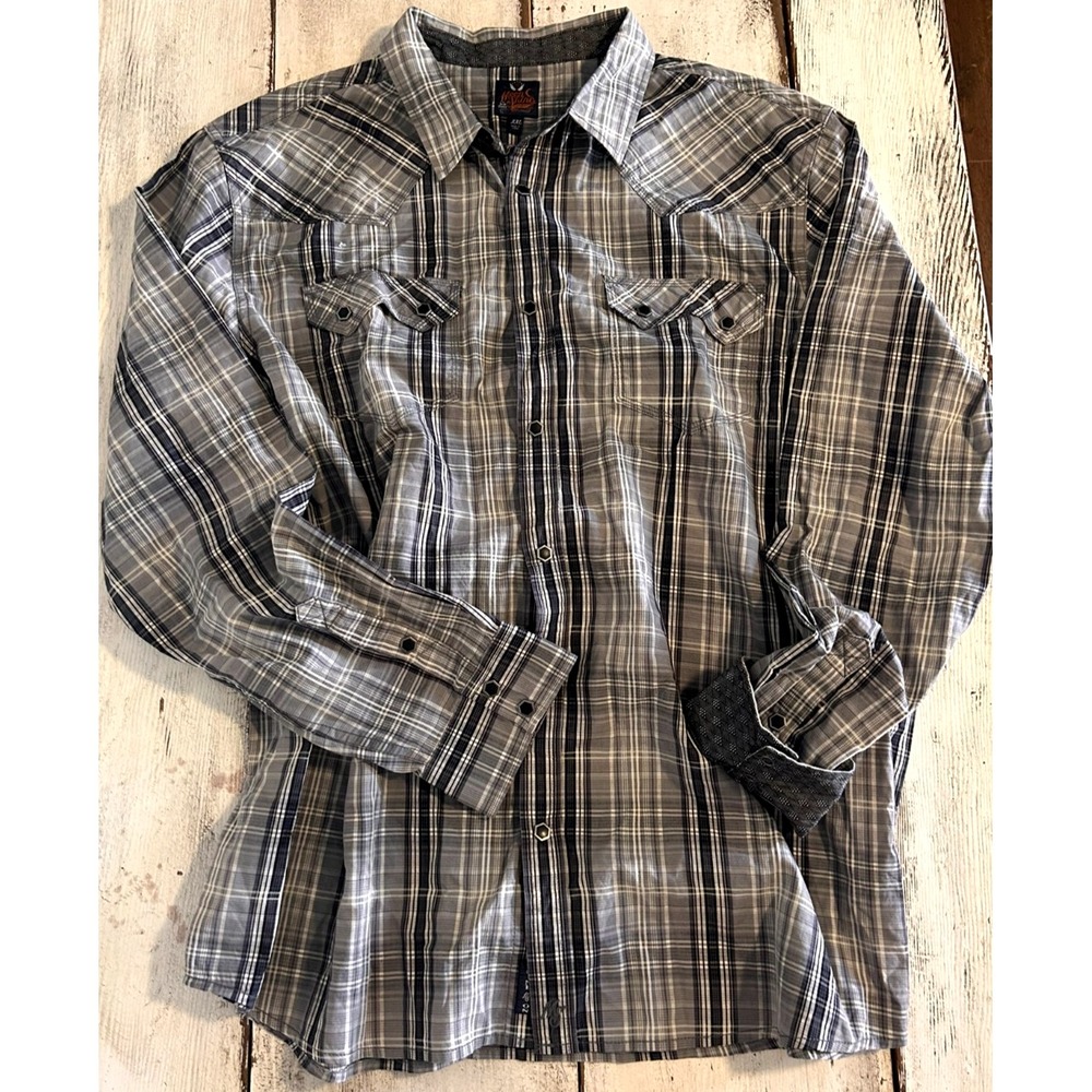 Moon Shine Spirit by Brad‎ Paisley Men's Long Sleeve Shirt Gray and Black XXL - Picture 10 of 13